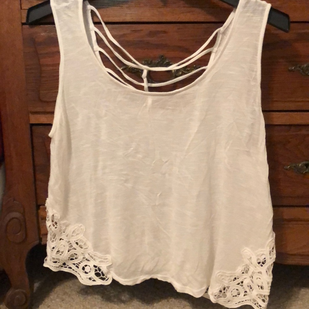 White Lacey tank top